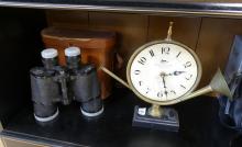 BINOCULARS AND CLOCK