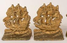 TWO PAIRS OF "SHIP" BOOKENDS