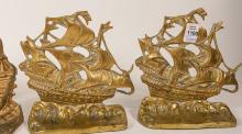 TWO PAIRS OF "SHIP" BOOKENDS