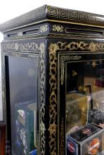 CHINESE BLACK LACQUER DISPLAY CABINET