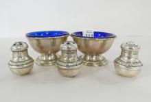 STERLING SHAKERS AND OPEN SALTS