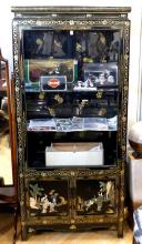 CHINESE BLACK LACQUER DISPLAY CABINET