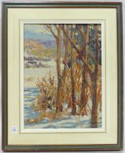 PAIR OF WINTER LANDSCAPE OIL PAINTINGS