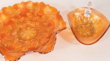 THREE CARNIVAL GLASS BOWLS