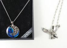 2 STERLING PENDANT NECKLACES