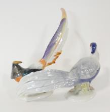 PAIR OF GERMAN PORCELAIN PHEASANT FIGURINES