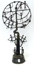 ASHANTI "FAMILY TREE" BRONZE SCULPTURE