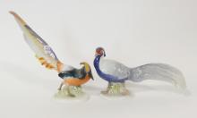 PAIR OF GERMAN PORCELAIN PHEASANT FIGURINES