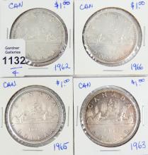 4 CANADIAN SILVER DOLLARS