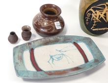 POTTERY AND WOODEN ITEMS