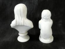 PARIAN BISQUE BUST AND FIGURINE