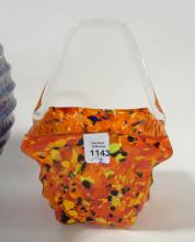 ART GLASS AND POTTERY BASKETS