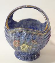 ART GLASS AND POTTERY BASKETS