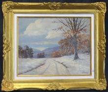 WINTER LANDSCAPE OIL PAINTING