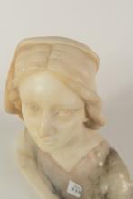 "JOAN OF ARC" ALABASTER BUST