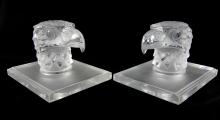 PAIR LALIQUE BOOKENDS