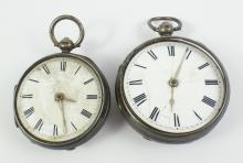 2 EARLY FUSEE POCKET WATCHES