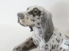 DAHL-JENSEN PORCELAIN "RECLINING DOG" FIGURINE