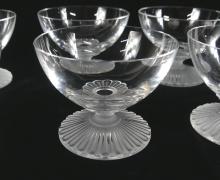 SET LALIQUE FOOTED DESSERT BOWLS