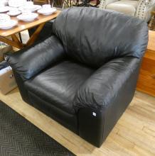 BLACK LEATHER ARMCHAIR