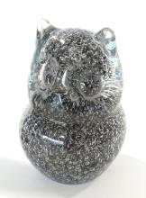 BRONZE SCULPTURE AND GLASS PAPERWEIGHT