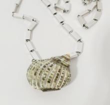 TWO SHELL PILL BOX NECKLACES