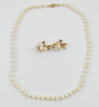PEARL NECKLACE & EARRINGS