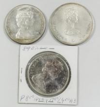 3 CANADIAN SILVER COINS