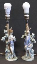 PAIR OF LLADRO TABLE LAMPS