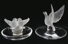 2 LALIQUE RING/TRINKET DISHES