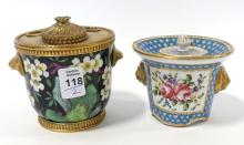 TWO FRENCH PORCELAIN INKWELLS