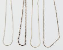 4 STERLING NECK CHAINS