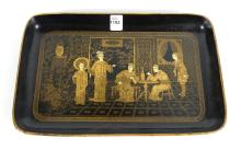 ANTIQUE ENGLISH PAPIER MACHE TRAY