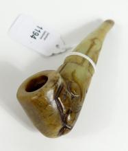 CARVED JADE PIPE