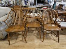 FIVE OAK DINING CHAIRS