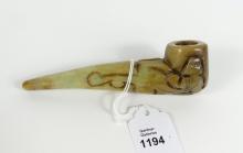 CARVED JADE PIPE