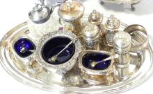 SILVER PLATE CONDIMENTS, ETC.