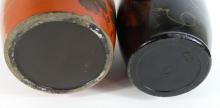 2 JAPANESE LACQUER VASES