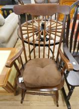 TWO WOODEN ROCKING CHAIRS