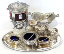 SILVER PLATE CONDIMENTS, ETC.