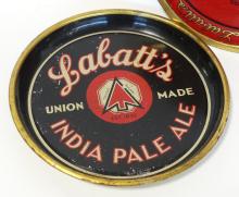 TWO VINTAGE LABATT'S BAR TRAYS