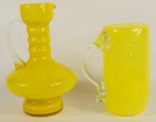 ART GLASS TANKARD AND EWER