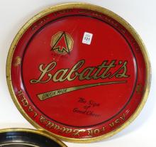 TWO VINTAGE LABATT'S BAR TRAYS