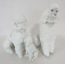 THREE "POODLE" FIGURINES