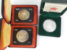 3 CANADIAN PROOF SILVER DOLLARS