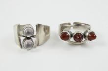 2 FINNISH DESIGNER STERLING RINGS