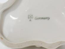 ANTIQUE GERMAN MATCH HOLDER WITH STERLING RIM & FIGURINE