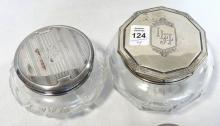 STERLING CANDLEHOLDERS AND DRESSER JARS
