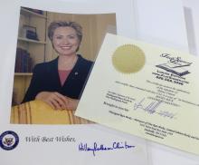 PIERRE TRUDEAU AND HILLARY CLINTON AUTOGRAPHS