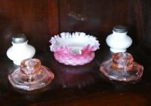 TWELVE PIECES OF ANTIQUE GLASS
